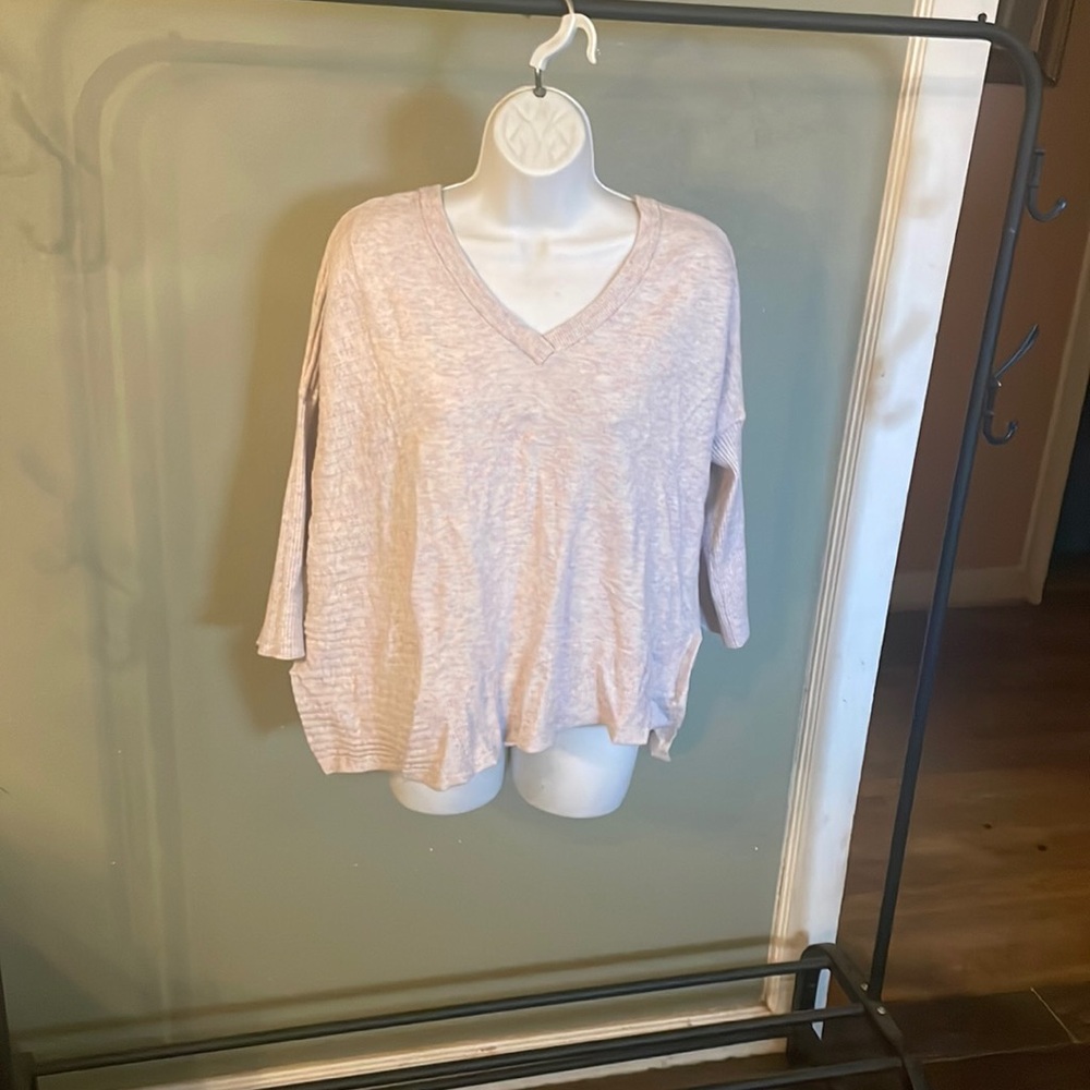 Democracy light pink asymmetrical sweater
